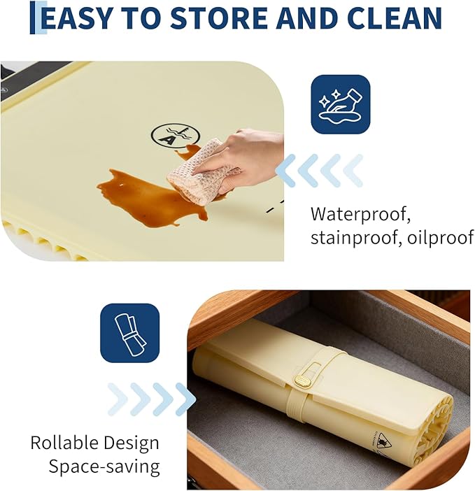 GarveeHome Food Warming Mat for Countertop, 24x15 Inch Dual Zone Electric Warming Tray with Timer & 6 Temp Settings, Portable Food Warmer for Parties Buffets Home Daily Use, Beige