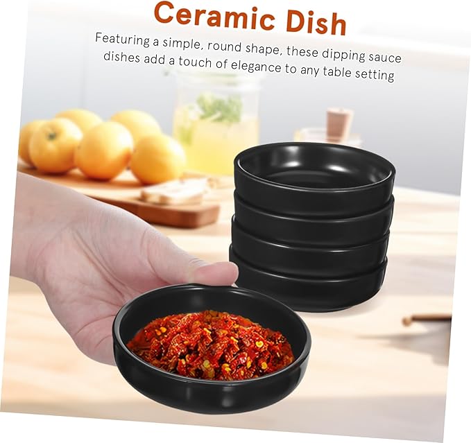 6pcs Japanese Dipping Dishes Ceramic Appetizer Plates for Sauces Dips and Snacks Serving Bowls Elegant Design for Sushi and Desserts