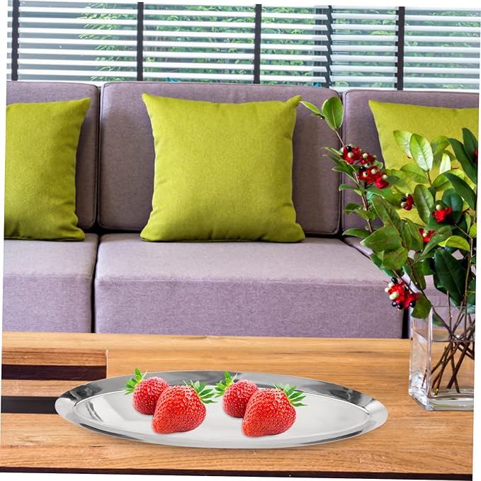Stainless Steel Snack Tray Thicken Storage Dish for Snacks Appetizers and Towels Japanese Style Oval Plate for Home Restaurant Hotel Use