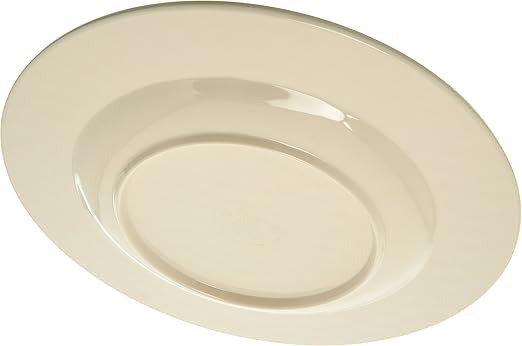 Carlisle FoodService Products Mingle Resuable Plastic Plate Dinner Plate with Pottery Style for Home and Restaurant, Melamine, 9 Inches, Aqua, (Pack of 12)