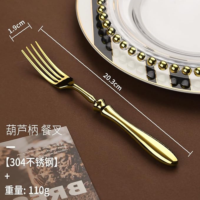 5-Piece Gold Silverware Cutlery Set for 1 Flatware Luxury German Gold Utensil Sets 18/8 Stainless Steel Cutlery Set for Kitchen Include Fork Spoon Tableware Fit Hotel Banquet Christmas Essentials