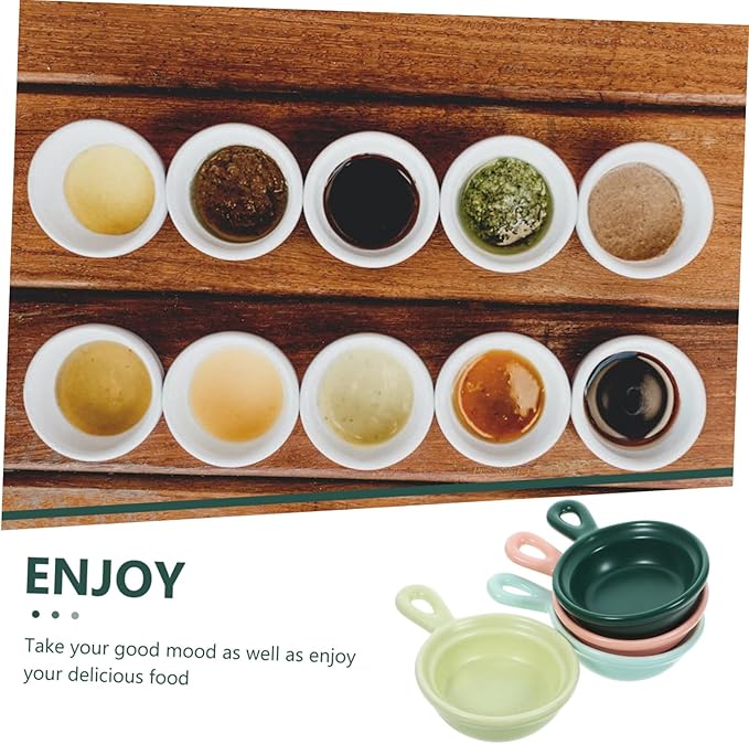 PRETYZOOM Ceramic Plates 4pcs Japanese Style Dessert Holders for Snacks Sauce Serving