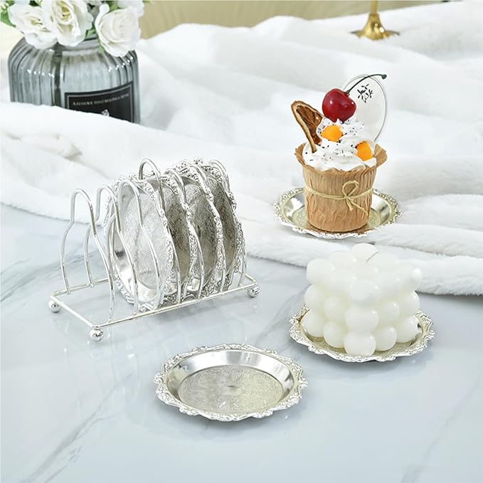 Vintage Serving Tray, Stainless Steel Fruit Plate, 14x10 Inch Metal Decorative Platter, Elegant Table Tray with Classic Design, Kitchen Dining for Home and Apartment, Buffet for Party and Wedding