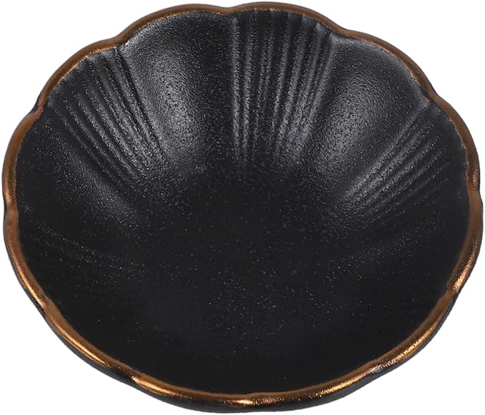 1pc Ceramic Sauce Plate with Trim Appetizer Dish for Condiments Salad and Desserts for Family School Picnic and Travel Use
