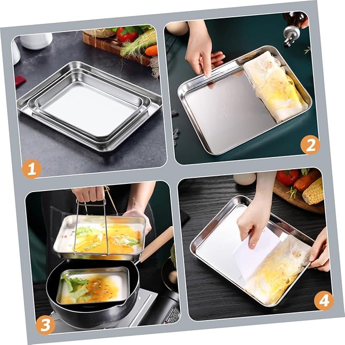 Alipis 3pcs Serving Tray Multifunctional Food Plates for Home Restaurant and Buffet Use Elegant Design for Snacks Desserts