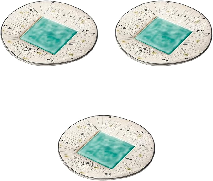 Setomonohonpo Setomonohonpo 8.0 Appetizer Plate, Set of 3, 9.8 x 1.2 inches (24.8 x 3 cm)