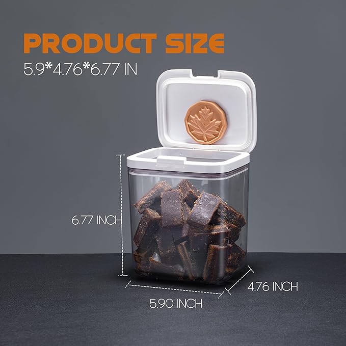 Brown Sugar Container- 2 Qt/2L Airtight Brown Sugar Keeper Storage Container Flour Container Coffee Canister with Spoon Food Cereal Bins Household for Kitchen Pantry (W-2.0A)