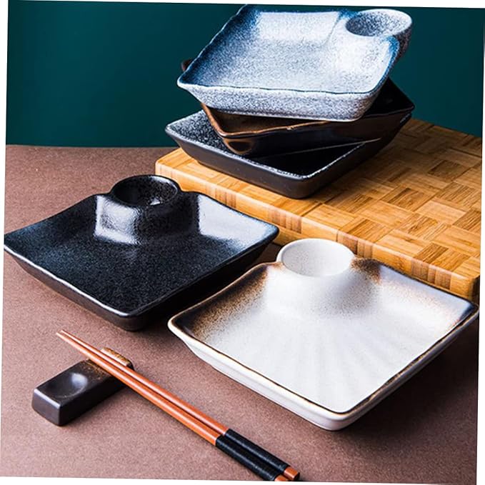 PRETYZOOM Ceramics Sauce Dish Dipping Bowl Seasoning Bowl Appetizer Plate Vinegar Dish