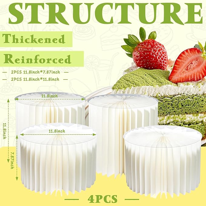 4 Pack Buffet Risers, Foldable Food Display Stands for Buffet Table, Acrylic Risers Display Stands, Dessert Table Display Set Cake Stands Tall Cylinder Stands for Party Wedding Birthday Decor