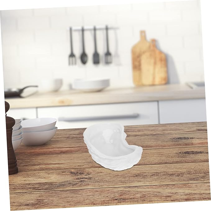 ABOOFAN 1Pc Ceramic Sauce Dish Unique Decorative Condiment Tray for Home Restaurant Oyster Shaped Plate for Dipping Sauces Seasonings and Appetizers