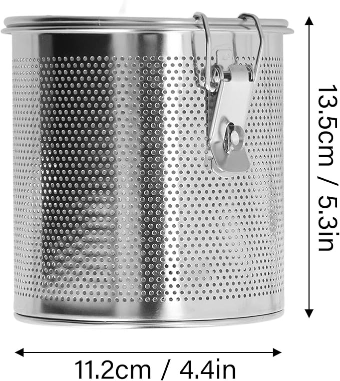 TOPINCN Stainless Steel Filter, Multipurpose High Temperature Easy Slag Filtering Stainless Steel Seasoning Bag Fine Mesh for for Home (1.3L)