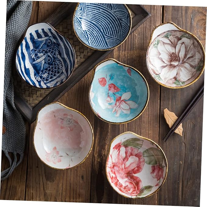 Amosfun 3pcs Ceramic Seasoning Plate Dishware Sauce Bowl Snack Tray for Restaurant Home School Random Style