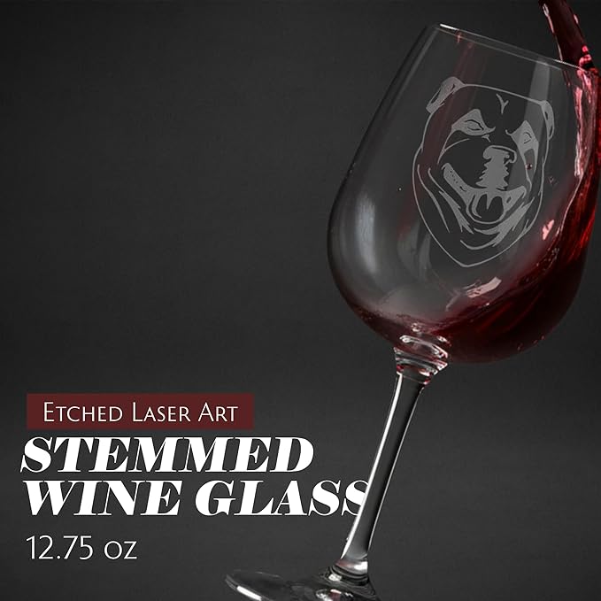Kangal Dog Personalized Custom Themed Etched 12.75oz Wine Glass