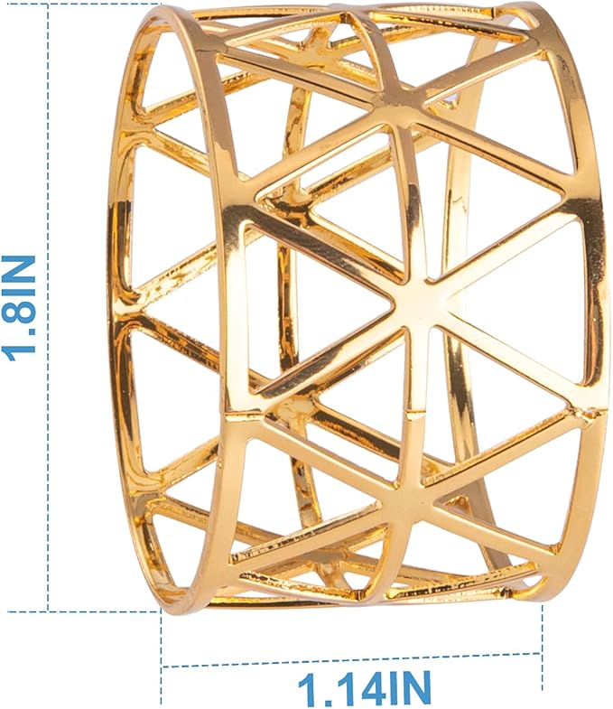 12PCS – Gold Napkin Rings Set of 12, Holiday Napkin Holders for Dining, Anniversary, Birthday, Romantic Candlelight Dinner, Holiday, Party of Table Setting, Wedding Table Decoration