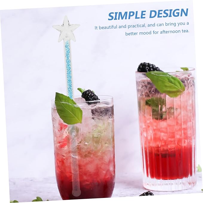 Star Shaped Glass Stirring Rod Beverage Mixing Stick for Coffee Juice Cocktails Heat Resistant and Easy to Clean Home Bars and Restaurants