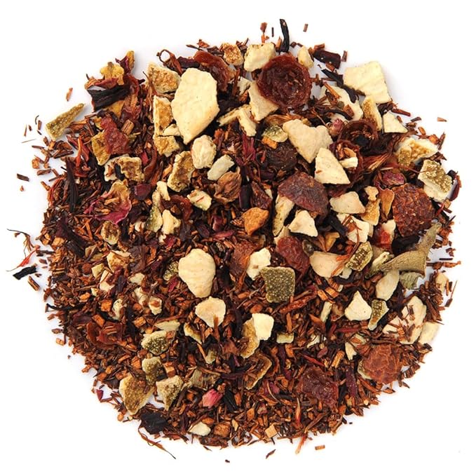 Organic Positively Tea Company, Blood Orange Vanilla Rooibos Tea Bags, 100 Count, Eco-Friendly Tea Bags, Non-GMO
