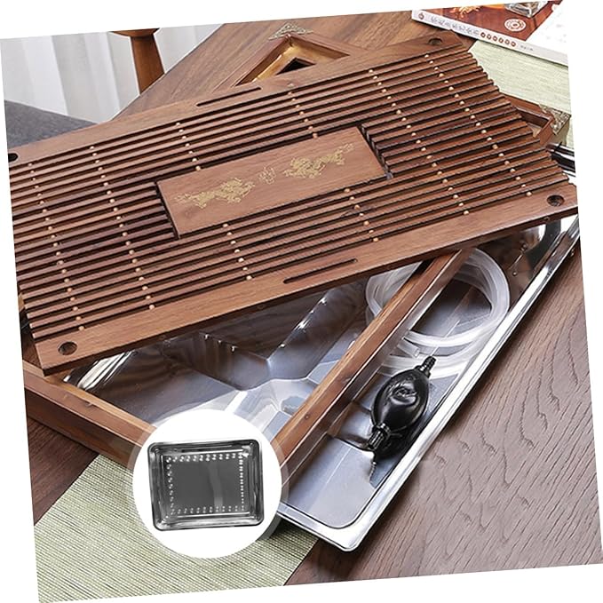 Luxshiny Multi-use Tea Serving Tray Large Silver Platter Tray Decorative Kitchen