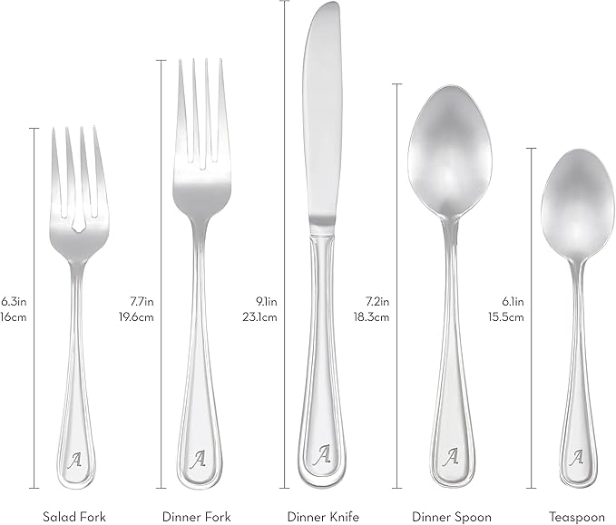 RiverRidge 46-Pc. Monogrammed Flatware, Service for 8, Marina Pattern - X