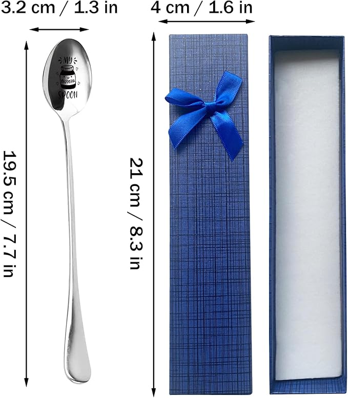 Funny My Nutella Spoon Engraved Stainless Steel Spoon, Coffee Ice Cream Birthday Christmas Valentine's Day Thanksgiving Mother's Day Gifts for Women Men Dad Mom Nutella Lovers