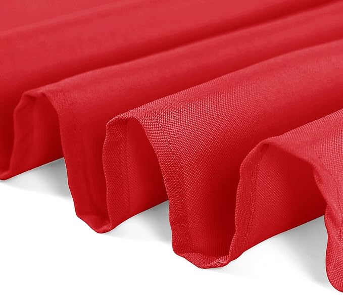 6 Pack Red Round Tablecloths 90 Inches Table Cloth Stain and Wrinkle Resistant Washable Polyester Table Cover Fabric for Party, Wedding,Dining,and Banquet Decoration