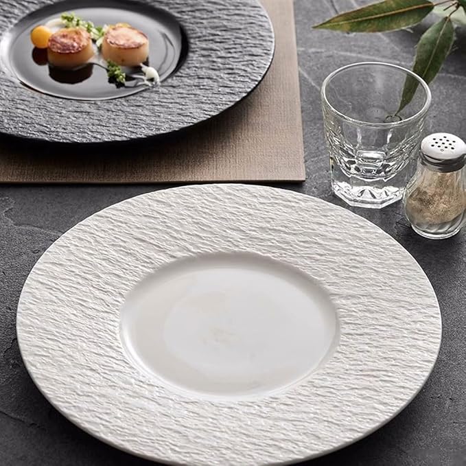 SONGCHAO Party Supplies Western Food Plates, Household Simple Nordic Steak Dinner Plates, Light Luxury Flat Plates, Shallow Plates, Ceramic Tableware Party Plates (Color : A)