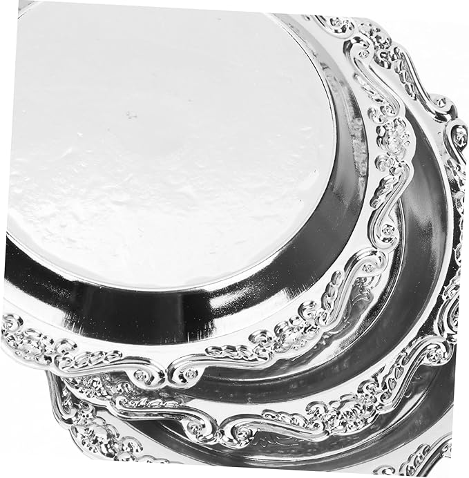 6-Pack Mini Snack Plates 4-Inch Vintage Metal Serving Trays for Fruits Nuts and Candy Decorative Serving Platters for Parties and Gatherings
