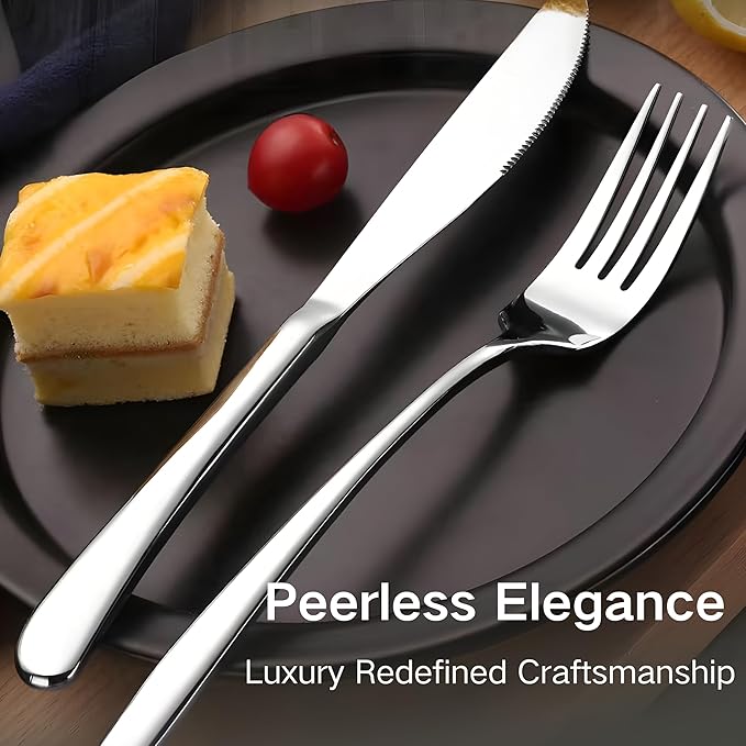20-Piece Stainless Steel 18/10 Silverware Set for 4 – Heavy Duty, Dishwasher Safe Flatware with Long-Lasting Mirror Shine, Premium Cutlery Tableware for Everyday Dining and Gifting