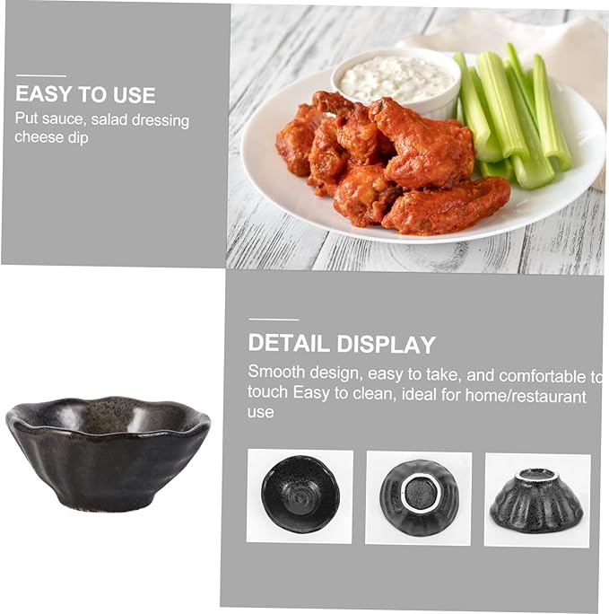 PRETYZOOM Unique Japanese Style Irregular Ceramic Plate Appetizer Serving Dish for Sauces and Seasonings Food-Grade Dishwasher Safe for Restaurants and Home Use