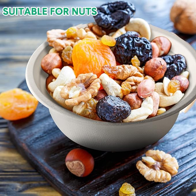 300 Pack Disposable Paper Bowls Quality White Bowls Small Sugar Cane Fibers Party for Ice Cream Fruits Salad Soup Hot or Cold Use Catering Picnics Camping and Restaurant Supplies(16 oz)