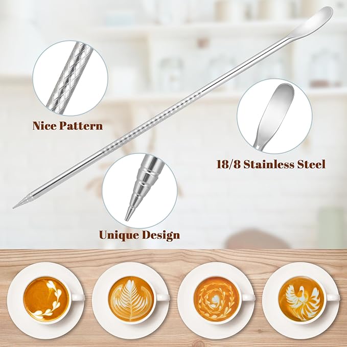 Milk Frothing Pitcher, 12 oz Milk Frother Cup with Clear Scale, 304 Stainless Steel Cappuccino Espresso Machine Accessories for Barista Coffee Bar with Latte Art Pen, Multicolor