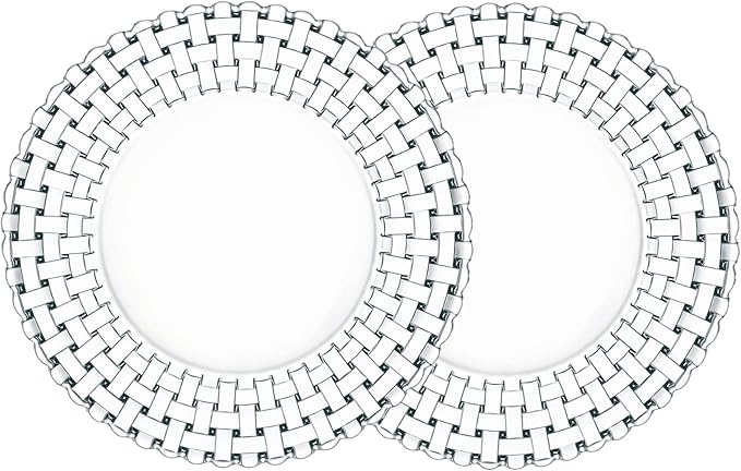 Nachtmann Bossa Nova Collection 9 Inch Salad Plate | Set of 2 Clear, Crystal Glass Plates for Dessert, appetizers and Salad | Perfect for Hosting or Gift | Dishwasher safe