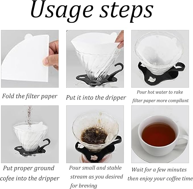 pson 100Pcs Coffee Filters #2, Disposable Coffee Filter Paper for 1-4 Cups, Compatible with Drip Coffee Maker and Pour Over(Brown)