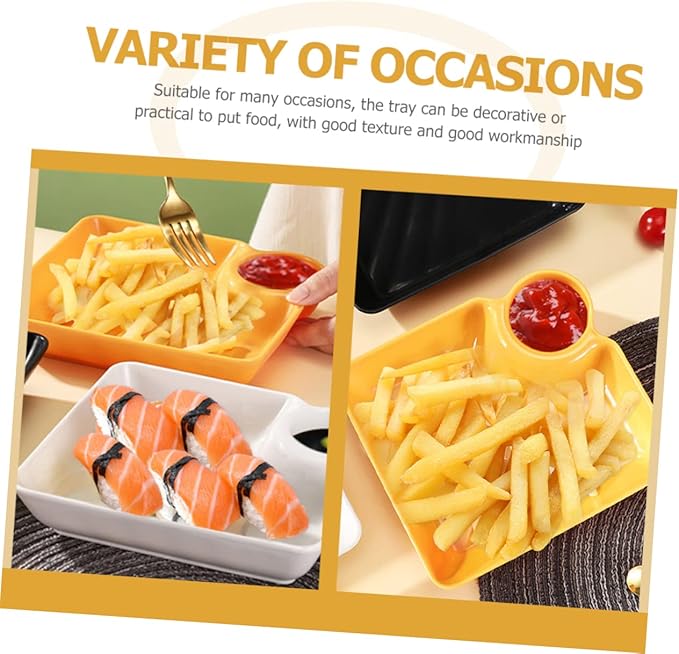 PRETYZOOM 3Pcs Square Food Serving Trays Versatile Sushi and Appetizer Trays for Home Restaurant and Cafeteria Use