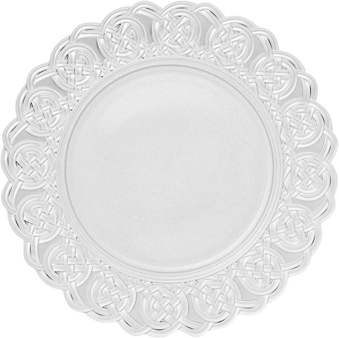 Sliver Plastic Charger Plates Set of 100, 13” Reusable Party Chargers for Dinner Plates, Elegant Round Service Plate Chargers Bulk Decorative for Wedding, Catering Table Decor