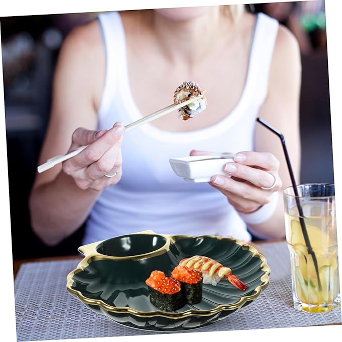 1pc Dumpling Plate Sauce Dish Shell-shaped Dinnerware for Dumplings Sushi French Fries Snacks Fine Workmanship Smooth Polishing for Home Restaurant Use