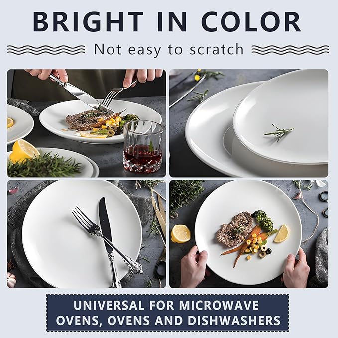 Appetizer Plates Set of 4, Small Ceramic White Dessert Plate, 5 Inch Small Plates Ceramic for Cake, Bread, Snack Sauce, Salad, Microwave and Dishwasher Safe (5 inch, 4 pack)