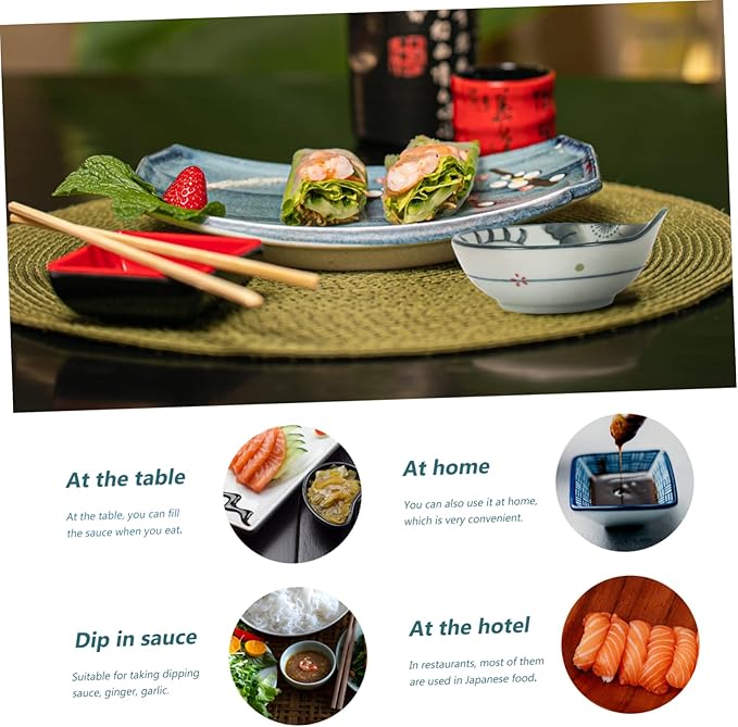 Bowls for Sauce, 1pc Shaped Seasoning Dish Dinner Plate Sauce Bowls White Appetizer Plate Fruit Ceramic Dip Bowls Seasoning Sauce Plate Ceramic Dipping Japanese Plates