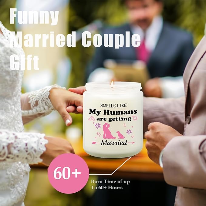 Dog Wedding Gifts for Couples 2025, Engagement Party Decorations Gift, Wedding Favor Gifts for Guests, Funny Married Couple, Bridal Shower Gift for Bride, Lavender Scented Candle