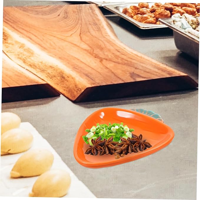 Zerodeko Carrot Seasoning Dish Porcelain Appetizer Plate Dipping Bowl Ceramic Sauce Dish