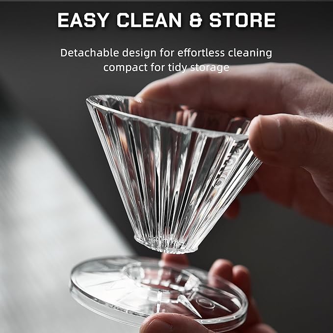 MAVO Pour Over Coffee Dripper, Detachable Hand Drip Brewer, Pour Over Coffee Maker, Compatible with V01 Paper Filters & Wave Filter 155