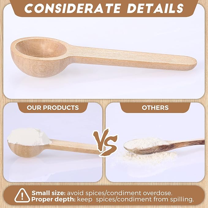 Patelai 30 Pieces Mini Wooden Spoons Bulk 3 Inch Small Condiments Tiny Jars Spoons for Coffee Condiment Honey Teas Sugar Kitchen Cooking Bath Salt (Cute Style)