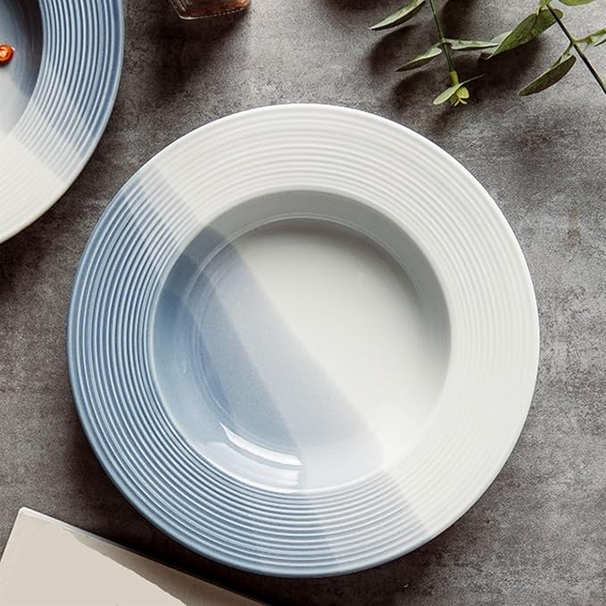Dinner Plates Simple Ceramic Straw Hat Plate French Pasta Plate Soup Plate Deep Dish Salad Plate Commercial Plates Kitchen Dinnerware, Dingzhebo2022