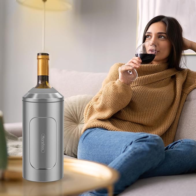 Wine Chillers for Bottles-Ideal Gift for Wine Lovers,Stainless Steel Wine Cooler Chiller Bucket,Champagne Cooler Sleeve-Vacuum-Insulated Wine Bottle Cooler Sleeve for Long-Lasting Temperature Control