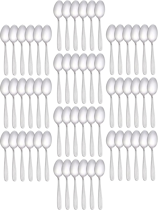 Dinner Forks, Spoons & Dinner knives Set, Food Grade Stainless Steel Silverware Set, Mirror Polished, Dishwasher Safe Flatware Set (60-Pcs, Dinner Spoons)