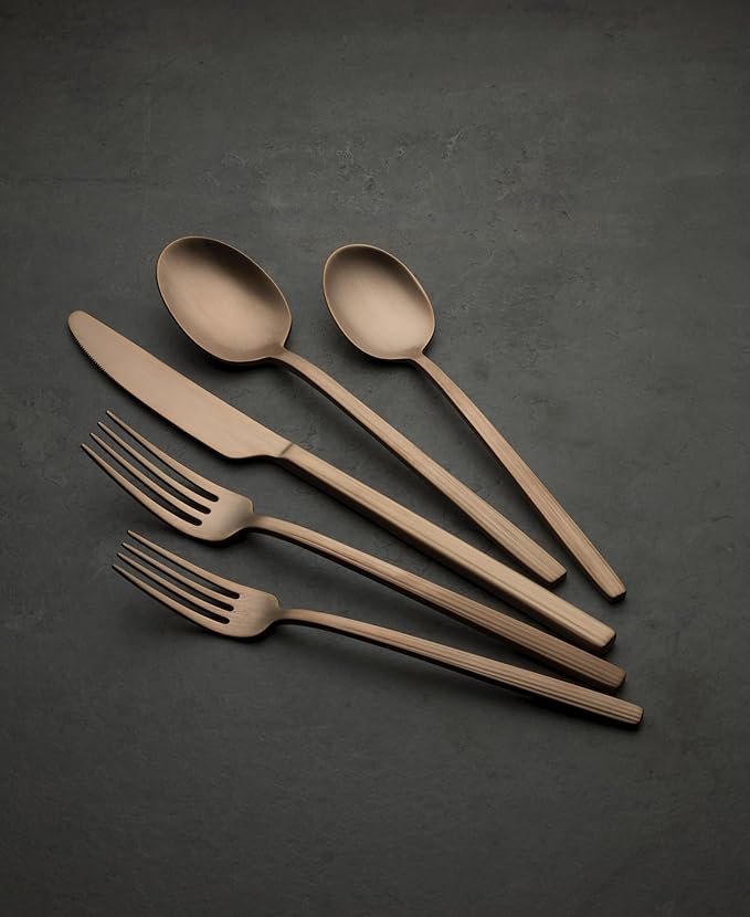 Oneida 898358 Dean Satin Rose Gold 20-Piece Flatware Set
