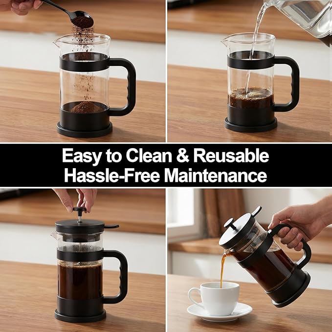6 Packs French Press Filters Replacements, 4 Inch Premium Stainless Steel French Press Screen Replacement for 1000 Ml/ 34 Oz/ 8 Cup French Press Coffee and Tea Makers by ES NATAURA