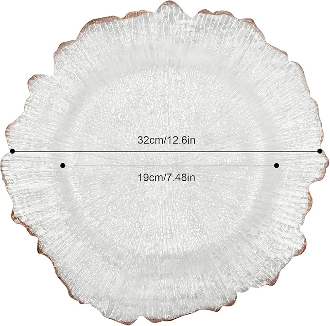25 Pcs Reef Charger Plates Bulk Clear with Rim,Plastic Floral Charger Plates for Dinner Wedding Service Table Plate for Parties 13 inch(25pcs-Pink-2)