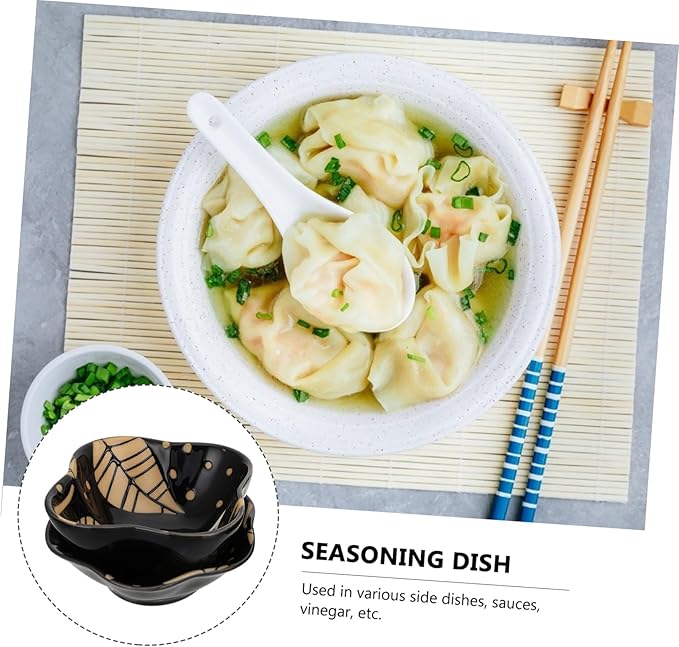 PRETYZOOM 4pcs Ceramic Sauce Dishes Fruit Plate Vinegar Dish Appetizer Plate Charcuterie