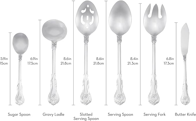 RiverRidge 46-Pc. Monogrammed Flatware, Service for 8, Bouquet Pattern - J