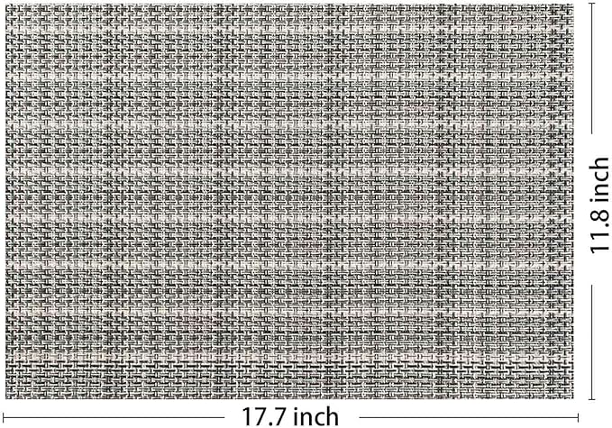 AHHFSMEI Placemats for Dining Table Set of 4 Woven Vinyl Plastic Place Mats Non-Slip Heat Insulation Stain Resistant Table Mats Washable Easy Clean Placemats (Linen gey 4)
